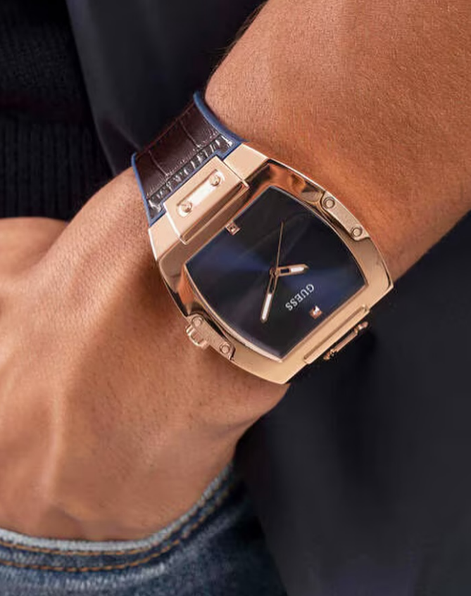 RELOJ GUESS LEATHER BROWN